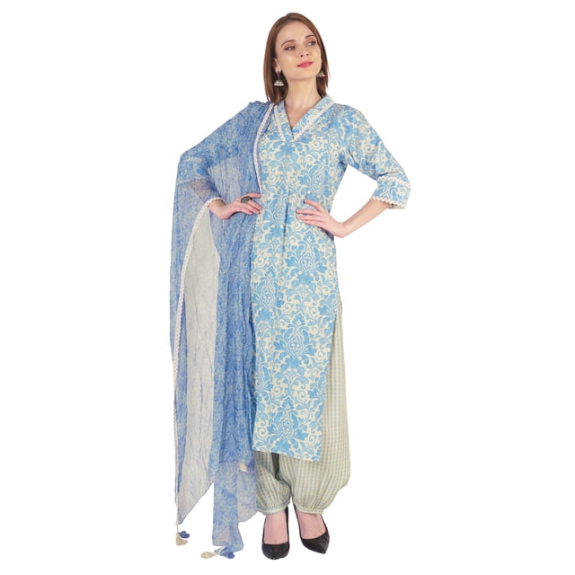 Phagun Ethnic Kurta Set For Womens W/Printed Dupatta Indian Tunic Designer Kurti Dress
