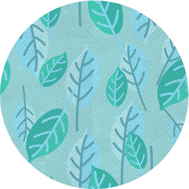 Ahgly Company Tapis de Zone Rond d'Intérieur Lavable à la Machine, Transitionnel, Bleu Turquoise Vert, 4 Pieds Rond