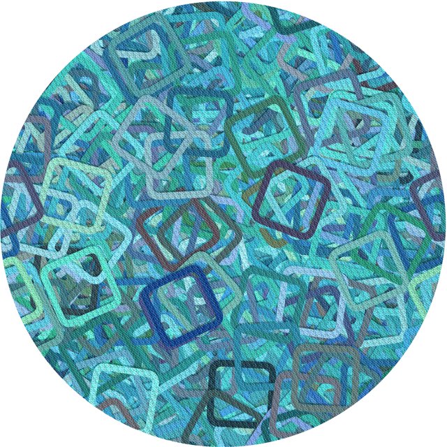 Ahgly Company Tapis d'Intérieur Ronds Transitionnels Bleus Lavables à la Machine, 5 Pieds Rond