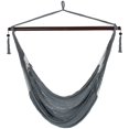 thumbnail image 1 of Sunnydaze Modern Boho Style Soft Spun Polyester Rope Hanging Caribbean XL Hammock Chair Swing - Gray, 1 of 9