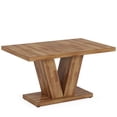 thumbnail image 3 of Fnova 47.24" Rectangular Farmhouse Dining Table, Wood Coffee Table for 4 People, Modern Kitchen Table for Dining Room, Brown (Chairs Not Included), 3 of 10