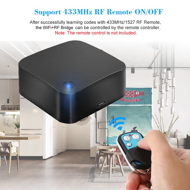 Pont Intelligent WiFi+RF 433MHz Module d'Automatisation Maison Intelligente Interrupteur Sans Fil Wifi Minuterie Universelle Convertisseur DIY Télécommandes 433MHz RF vers Application via Wifi Compatible avec Alexa