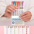 thumbnail image 1 of Highlighter Pen Set Border Pen 6 Colours Highlighter Set With Different Shapes Highlighters Markers Coloured Pens 5ml, 1 of 3