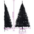 thumbnail image 4 of vidaXL Artificial Half Christmas Tree with Stand Black 210 cm PVC, 4 of 5