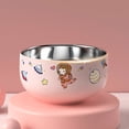 thumbnail image 4 of XZNGL Large Stainless Steel Bowl Stainless Steel Household Childrens Cartoon Soup Rice Bowl Double-Layer Heat Insulation Anti-Scald Bowl Household Fruit Instant Noodles Bowl Tableware, 4 of 6