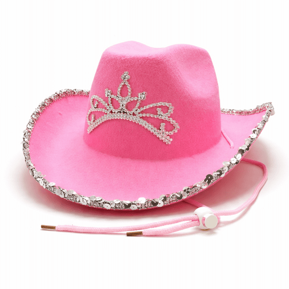 FantastikParty chapeau de cowboy rose fedora d’été à large bord avec sangle réglable