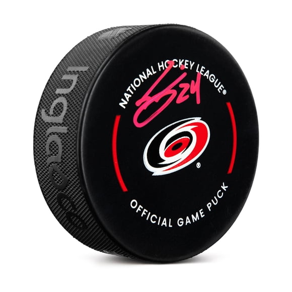 Seth Jarvis Rondelle Officielle de Match des Carolina Hurricanes Signée