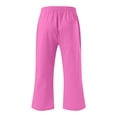 thumbnail image 4 of Plebaso Pantalons Capris Garçons Filles Coton Lin Cordon de Serrage Pantalons Décontractés Légers Raccourcis avec Poches, 4 of 5
