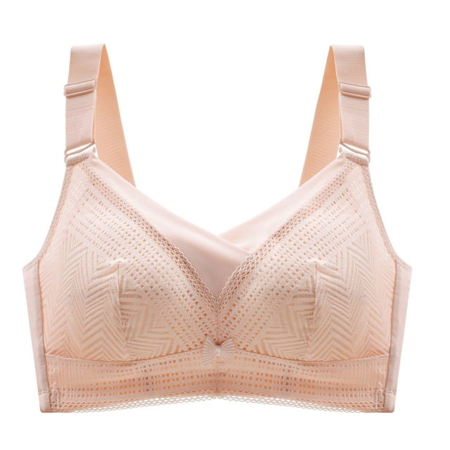 B91xZ Soft Touch Breathe Bralette Front Closure Plus Size Full Coverage Lace Underwire Racerback Bra,Khaki 34B