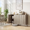 thumbnail image 2 of HOMCOM Sideboard, Fluted Buffet Cabinet with Adjustable Shelves, Light Grey, 2 of 10