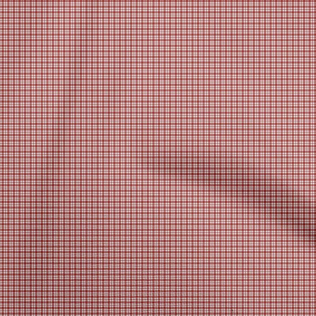 oneOone Tissu en Soie Tabby Rouge à Carreaux pour Robe Tissu Imprimé au Mètre 42 Pouces de Large