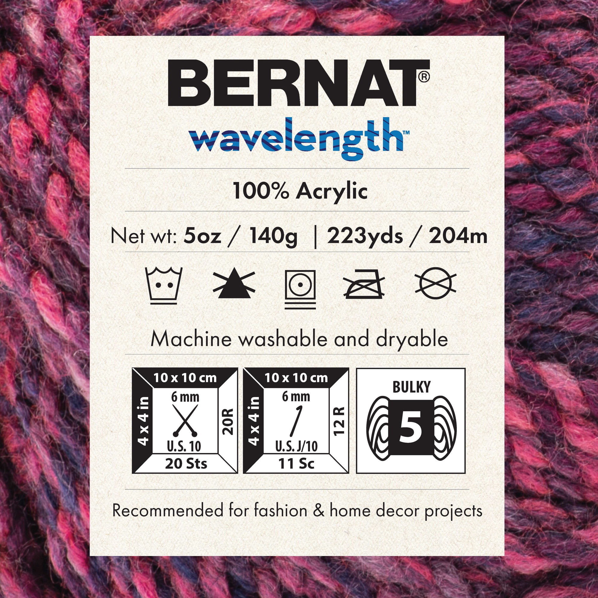 Bernat® Fil Longueur d'Onde™, Acrylique #5 Volumineux, 5oz/140g, 223 Yards