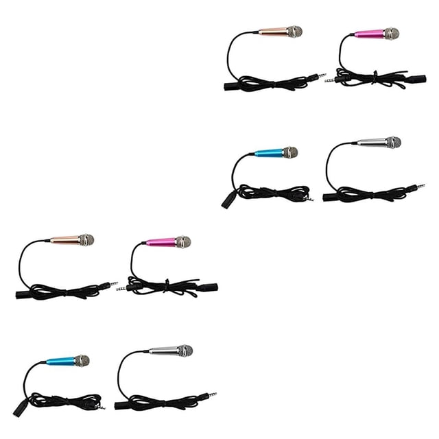 ZLight 4 Pcs Microphone Filaire Portable 3,5 mm Micro de Musique pour Téléphone Mobile Studio 1 2Ensemble