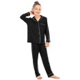 thumbnail image 4 of WEAIXIMIUNG Unisex Toddler Pajama Set Long Sleeve & Pants Comfortable Fabric Button Up Collar Loose Fit Homewear 5-6 Years, 4 of 6