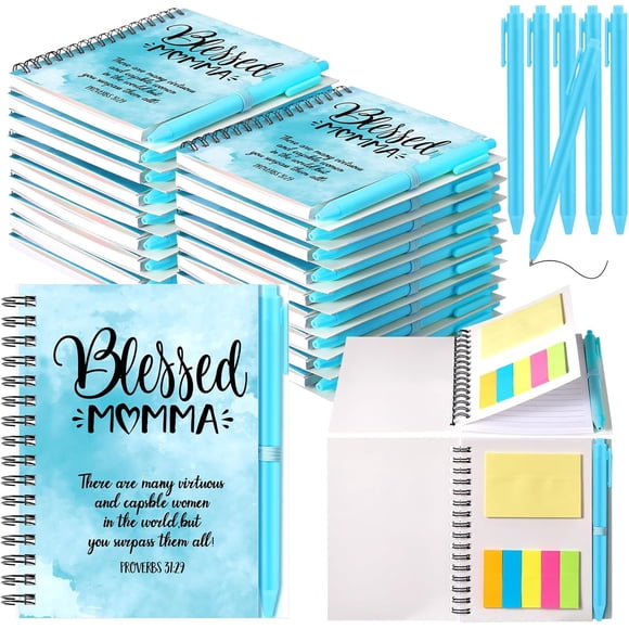 16 Sets Mothers Day Christian Gift Bible Verse Spiral Notebooks with Pen,mother's Day Church Gifts Include Spiral Notebooks with Ballpoint Pen, Prayer Journal Gifts for Mom