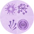 thumbnail image 1 of Ahgly Tapis Rond Lavable en Machine Intérieur Transitionnel Heliotrope Violet, 5 Pieds Rond, 1 of 7