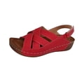 thumbnail image 2 of Mefallenssiah Women'S New Summer Plus-Size Solid Color Wedge Fish Mouth Platform Sandals, 2 of 9