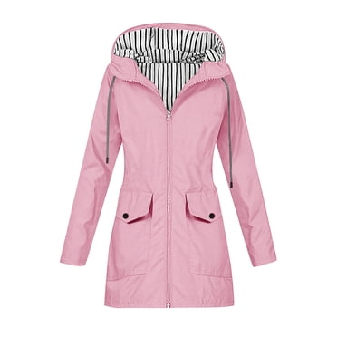 HongQid Manteaux de Pluie pour Femmes Imperméables avec Capuchon Coupe-Vent Léger Extérieur Imperméables pour Femmes