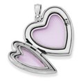 thumbnail image 2 of Médaillon Cœur en Argent Sterling Rhodié QLS623 (24mm x 24mm), 2 of 3