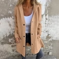 thumbnail image 4 of IMENGL Manteau trench long Décontracté à Capuche à Simple Boutonnage Automne Hiver, Brun m, Taille M-5TG, 4 of 7