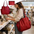 thumbnail image 1 of Sac de Magasinage Pliable à Grande Capacité à Blocs de Couleur, Imperméable et Sac d'Épaule pour Tasses, Sac de Rangement Portable, 1 of 6