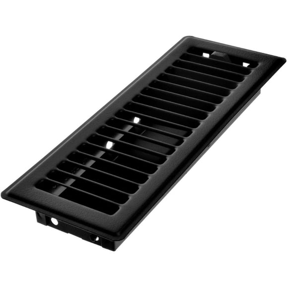 Imperial 3 po x 10 po Registre de plancher en acier, noir mat, paq de 1