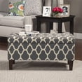 thumbnail image 3 of HomePop Transitional Fabric Large Decorative Storage Bench in Geo Gray, 3 of 18