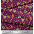 thumbnail image 3 of Soimoi Polyester Crepe Fabric Leaves,Floral & Housefly Insects Printed Fabric 1 Yard 42 Inch Wide, 3 of 3