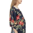 thumbnail image 4 of Bimba Robe Maxi de Maternité pour Mamans Bleu Marine à Imprimé Floral avec Ceinture-4, 4 of 7