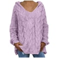 thumbnail image 2 of EGNMCR Cardigans pour Femmes, Pulls pour Femmes Mode Ample Grande Taille Couleur Capuche Manches Longues Hauts Chandail Femmes, 2 of 8