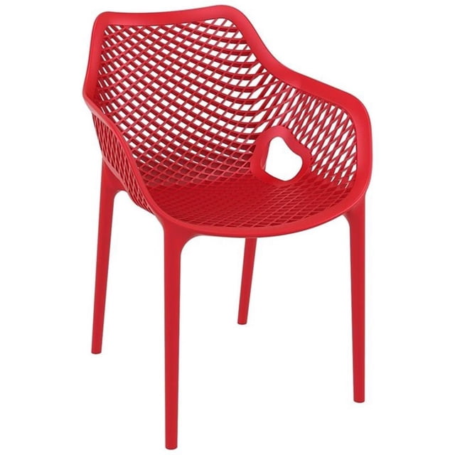 Compamia Air TG Chaise de Salle à Manger d'Extérieur pour Patio avec Accoudoirs, Rouge