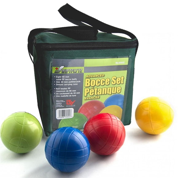 Swiftflyte Advanced 90 mm Plastic Bocce Ball Set, 8 Balls with Pallino and Carry Bag