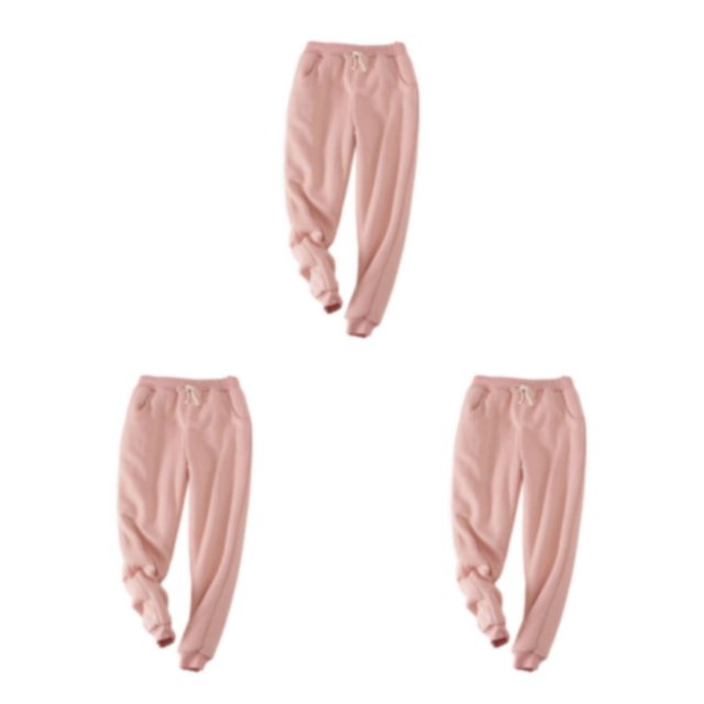 kurtrusly Pantalon d'Hiver Chaud et Rester à la Mode pour Femmes Conçu pour le Confort Rose M 3Set