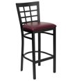 thumbnail image 1 of HERCULES Series Black Window Back Metal Restaurant Barstool - Burgundy Vinyl Seat, 1 of 6