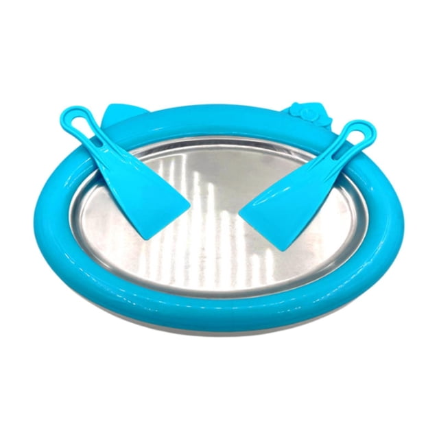 Tnarru Machine à Crème Glacée Roulée, Plateau à Crème Glacée Frite Bricolage, Machine à Rouleaux de Crème Glacée, Machine à Yogourt Frit pour Sorbets, Crème Molle, Bleu