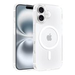 onn. iPhone 16 Plus Hard-Shell Clear Phone Case, Magsafe Compatible, Scratch Resistant