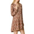 thumbnail image 4 of INSPIRE CHIC Robe Décontractée pour Femme à Fleurs, Col en V, Taille Cintrée, Manches Longues, 4 of 7