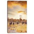 thumbnail image 2 of African Zebras Walking in Row - African Landscape Canvas Art Print, 2 of 3