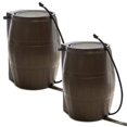 thumbnail image 1 of FCMP Outdoor 50-Gallon BPA Free Home Rain Water Barrel, Brown (2 Pack), 1 of 10