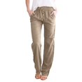 thumbnail image 1 of Plus Size Solid Straight Leg Pants for Women High Waist Comfortable Elastic Drawstring Casual Trousers, 1 of 4