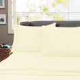 thumbnail image 1 of Ensemble de Draps à Rayures 600 Fils 100 % Coton Infroissable (Grand Lit, Ivoire), 1 of 2