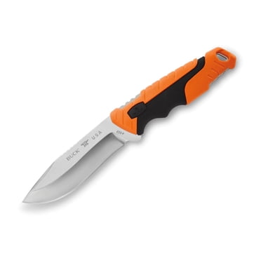 Buck 656 Large Pursuit Hunting Knife – S35VN Drop Point Blade, Orange/Black GFN Grip, Heavy-Duty Sheath – Made in USA, Lifetime Warranty