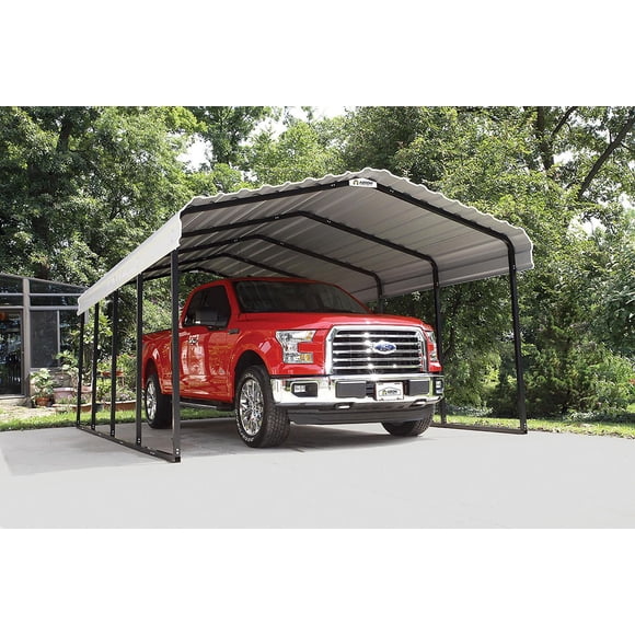 Arrow Black/Eggshell Steel Carport