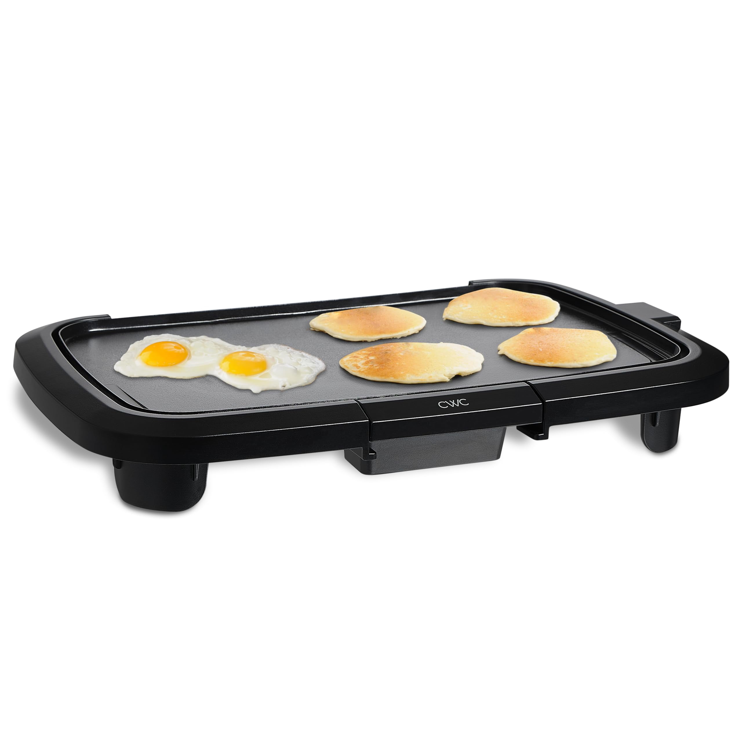 COOK WITH COLOR Electric Griddle 1200W, Nonstick Surface for Pancakes, Burgers, Eggs & More, Removable Temperature Control, Slide-Out Drip Tray, 10"
