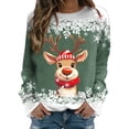 thumbnail image 1 of Chandails pour Femmes Veste de Noël pour Femmes Adolescentes Filles Manches Longues Chandails Amples Femmes Chandail à Col Rond Mignon Renne Ensemble de Tenue Confortable Femmes Chandails Graphiques de Noël, 1 of 4