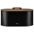 thumbnail image 1 of Bouclair Black Bread Box with Wooden Lid, 1 of 4