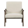 thumbnail image 4 of Fauteuil Weldon en Tissu Blanc Lin avec Cadre Fini Brun Brossé, 4 of 7