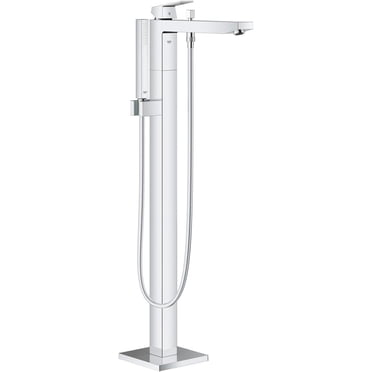 GROHE 23672001 Eurocube Single-Handle Freestanding Tub Faucet with 1.75 GPM Hand Shower, Starlight Chrome