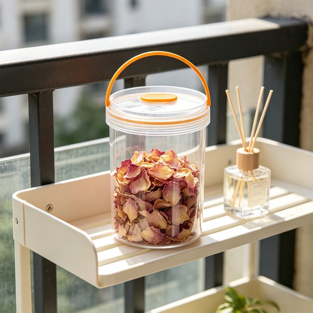 Contenants Ronds Transparents Hermétiques pour Aliments avec Poignée / Organisation du Garde-Manger de Cuisine et Bocaux Étanches pour Aliments Secs / Rangement Portable pour Collations, Farine et Céréales pour la Maison, les Voyages et le Camping