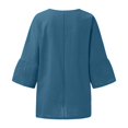 thumbnail image 4 of Blouses, Hauts et T-Shirts pour Femmes Grande Taille en Liquidation Femmes Dames Manches Raccourcies Col Rond Coton Chemise Ample Blouse, 4 of 6